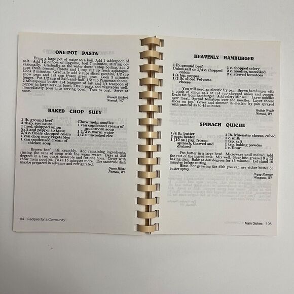 Vintage Cookbook Recipe for a Community from United Way Fox Cities Spiral Bound - Picture 12 of 16